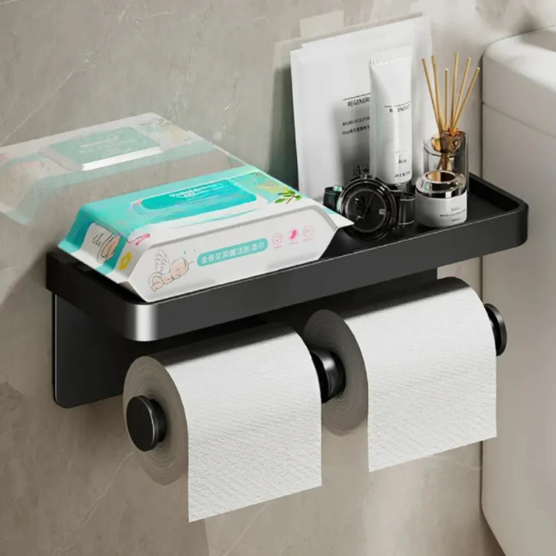 Toilet Paper Holder with Cell Phone Mount - Tazzi