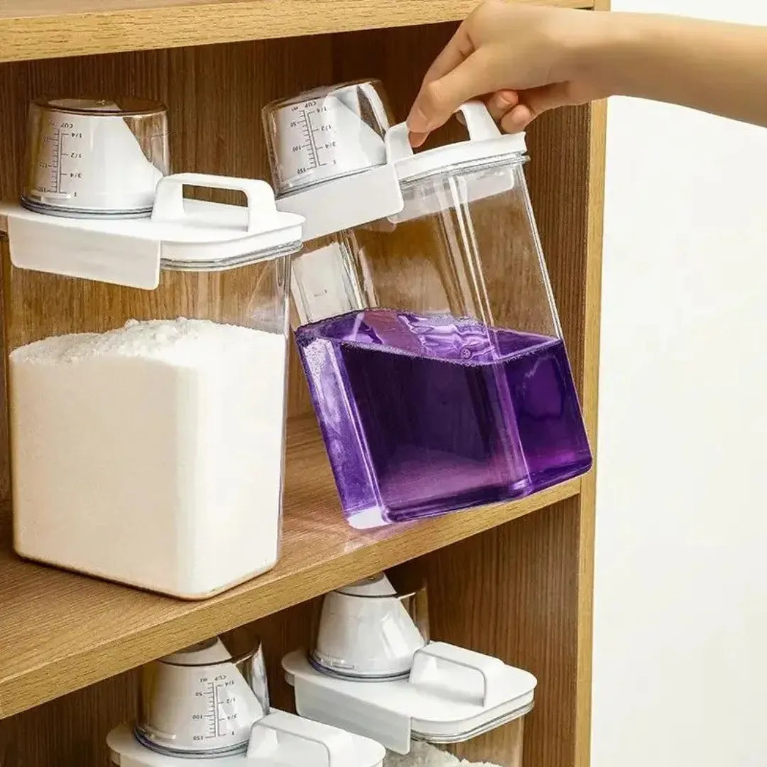 Multifunctional Airtight Jar Kit with Measuring Cup - Tazzi 