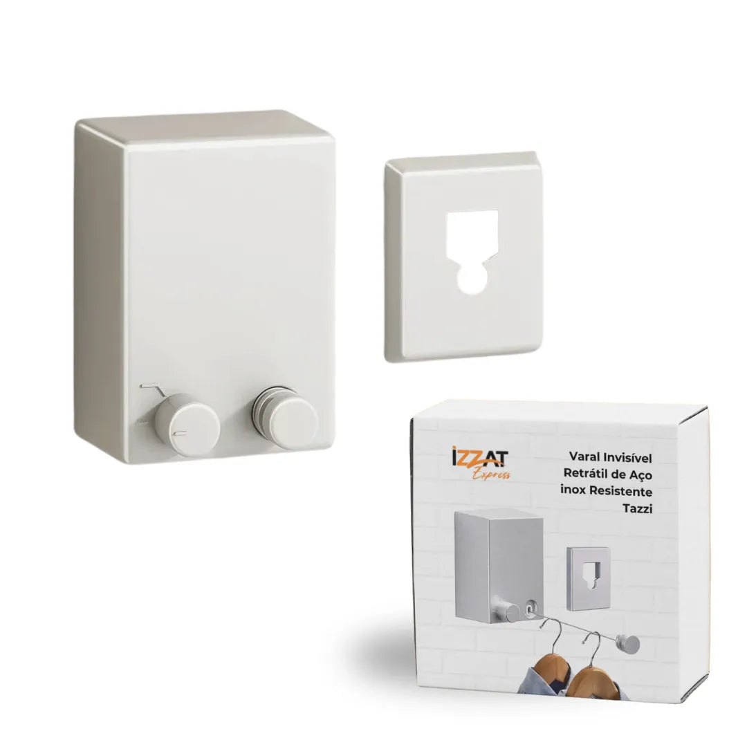 Varal invisível retrátil de aço inox resistente tazzi