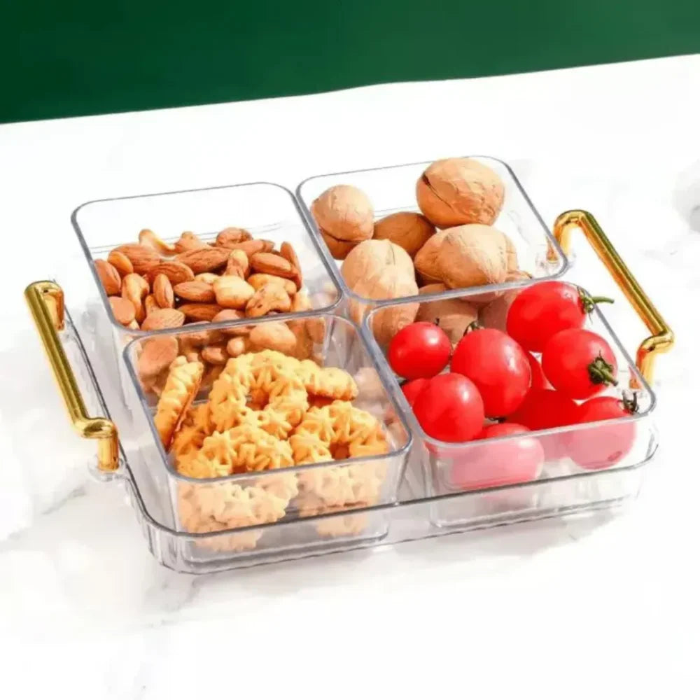 Conjunto De Bandeja E Potes Multifuncional - Tazzi 4 / Transparente