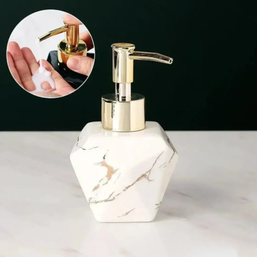 Dispensador de jabón líquido para baño con acabado marmolado - Tazzi 