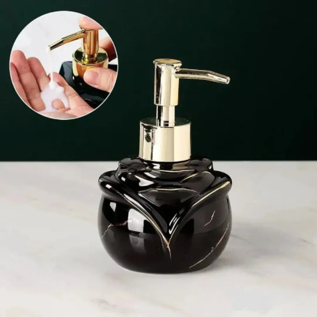 Dispensador de jabón líquido para baño con acabado marmolado - Tazzi 