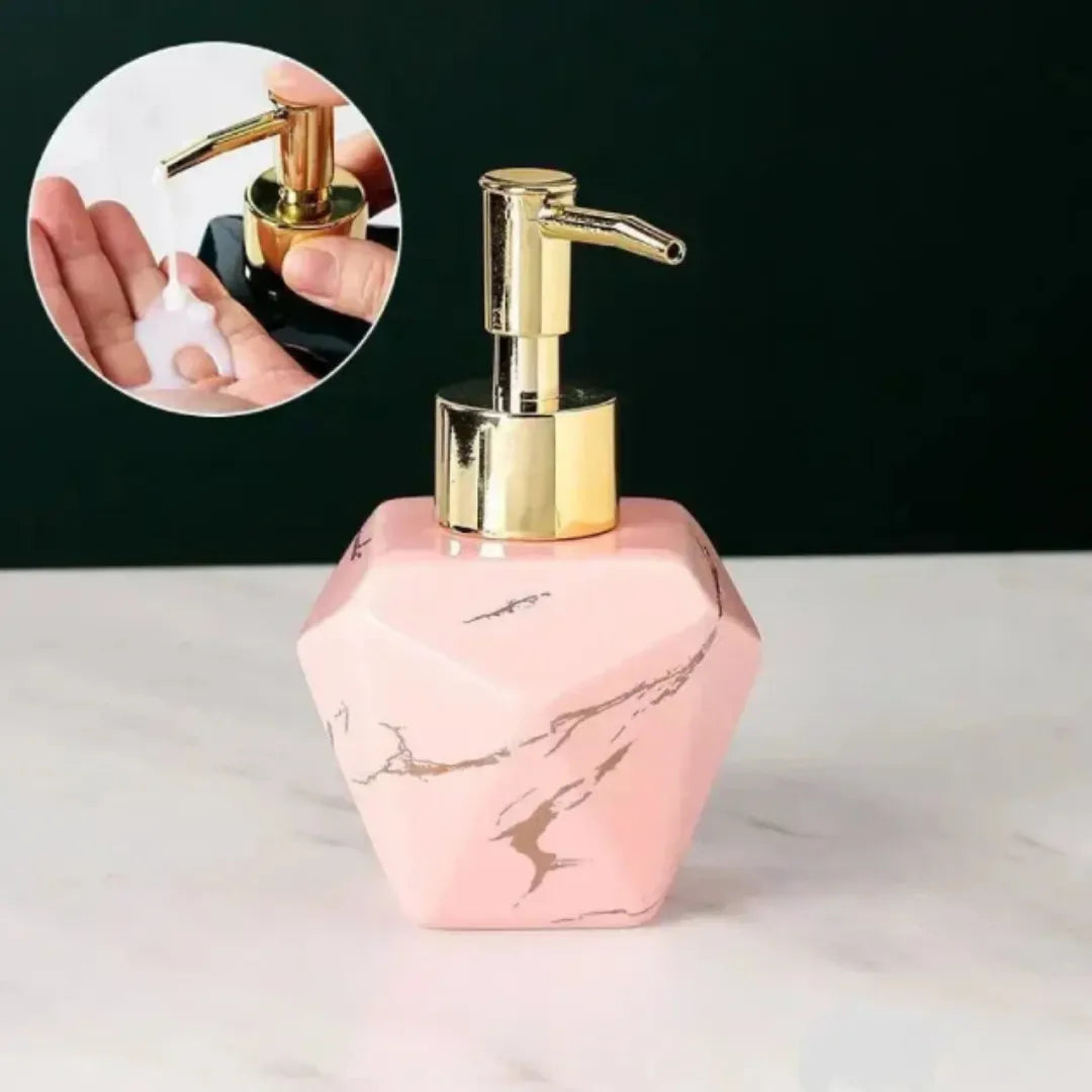 Dispensador de jabón líquido para baño con acabado marmolado - Tazzi 
