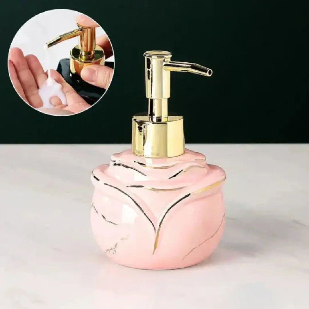 Dispensador de jabón líquido para baño con acabado marmolado - Tazzi 