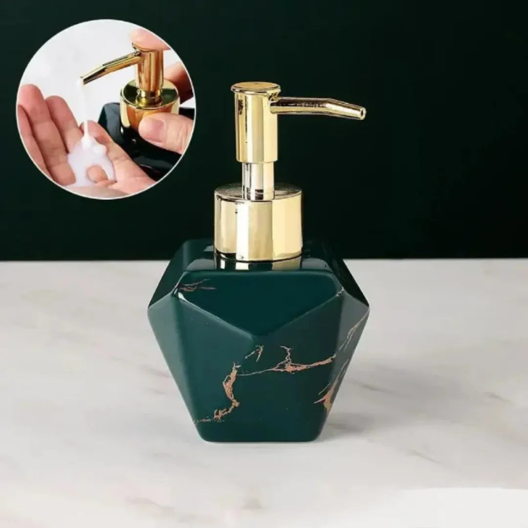 Dispensador de jabón líquido para baño con acabado marmolado - Tazzi 