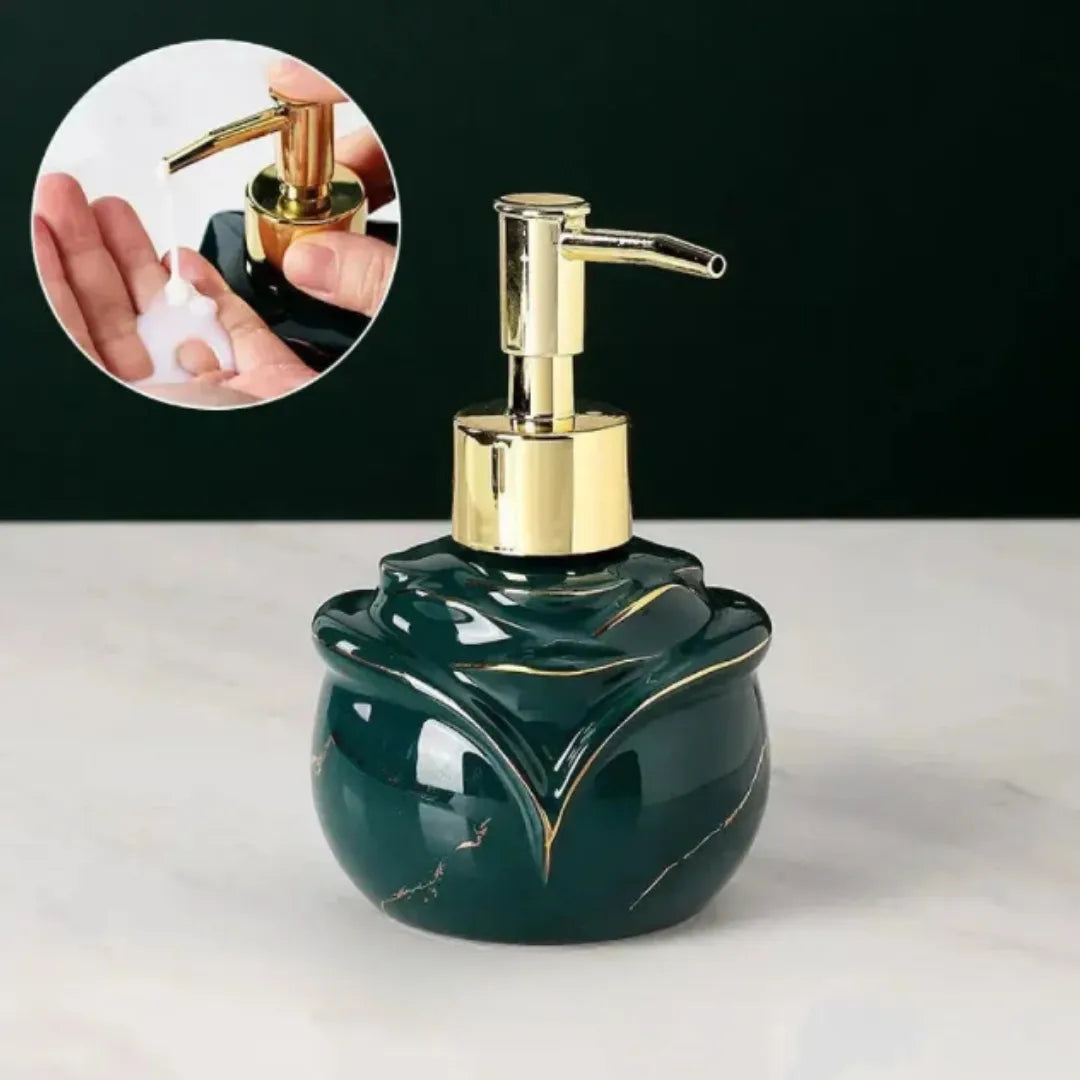 Dispensador de jabón líquido para baño con acabado marmolado - Tazzi 