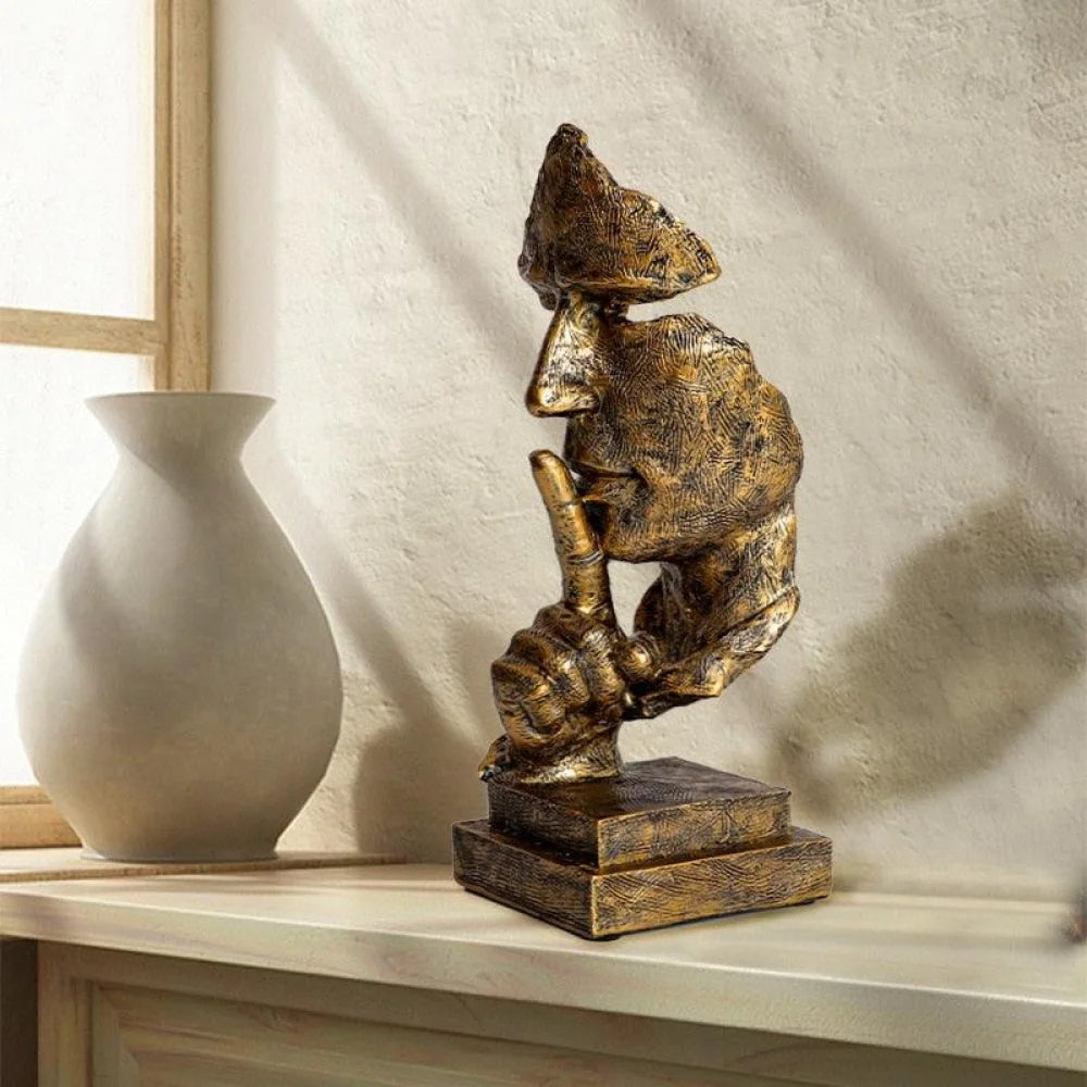 Escultura "Silêncio Vale Ouro" - Tazzi