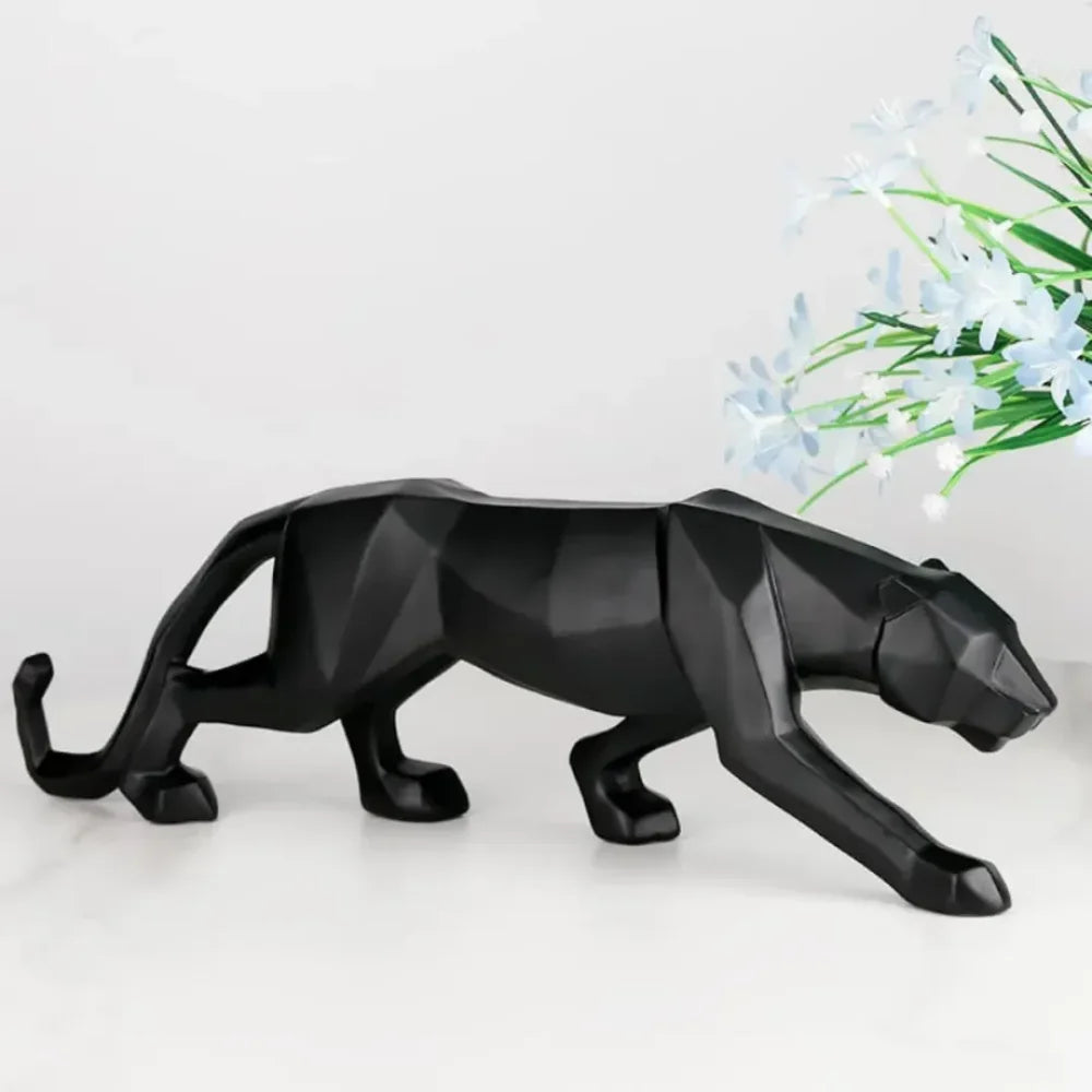 Estátua De Leopardo Em Resina - Tazzi Preto / Médio