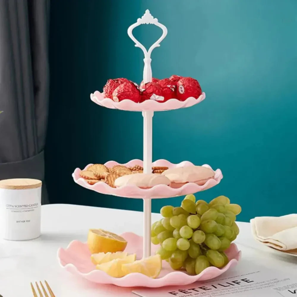Fruteira De Mesa 3 Andares - Tazzi Rosa