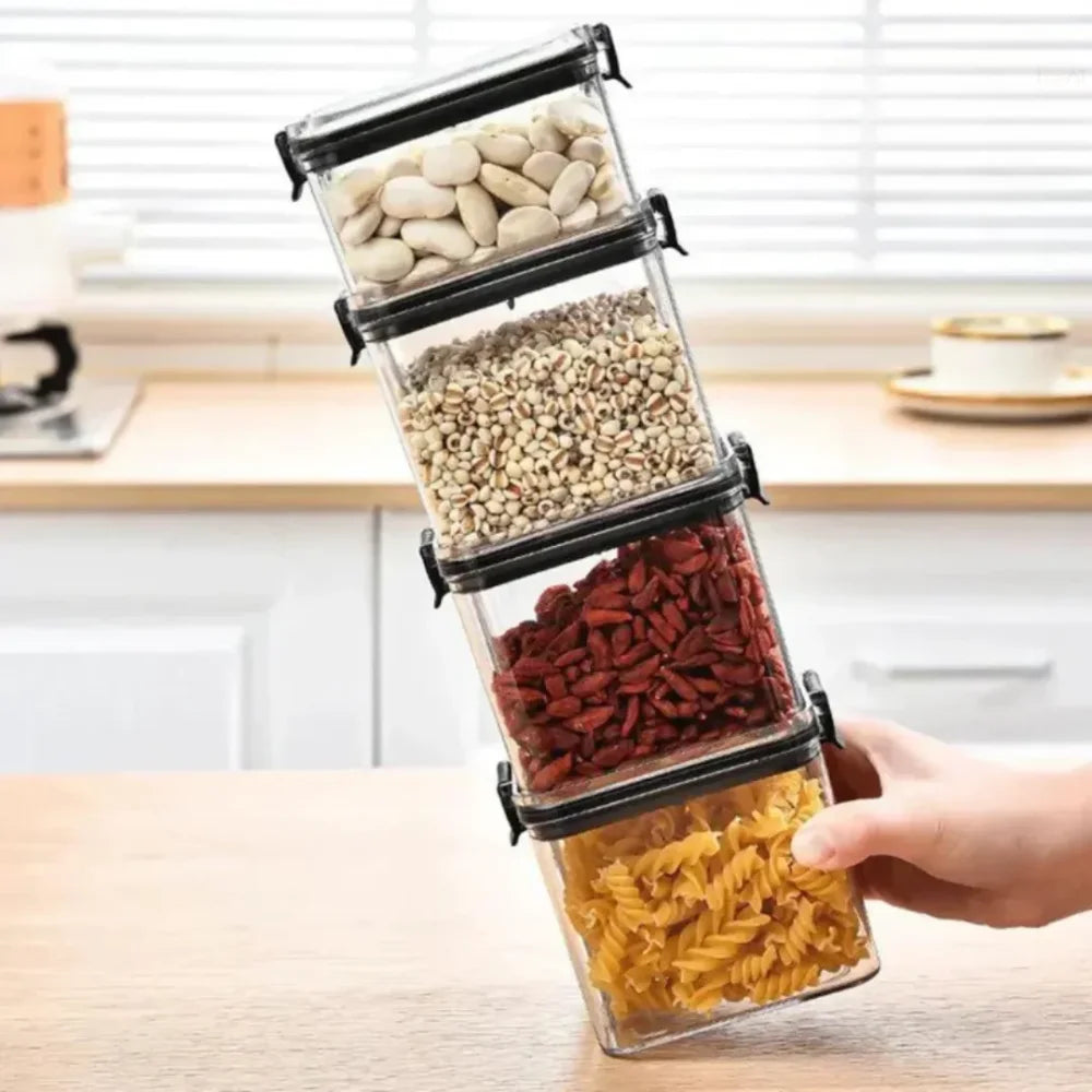Kit Com 3 Porta-Mantimentos Trava E Vedação - Tazzi Pote Hermético Para Mantimentos 3Pote 3.
