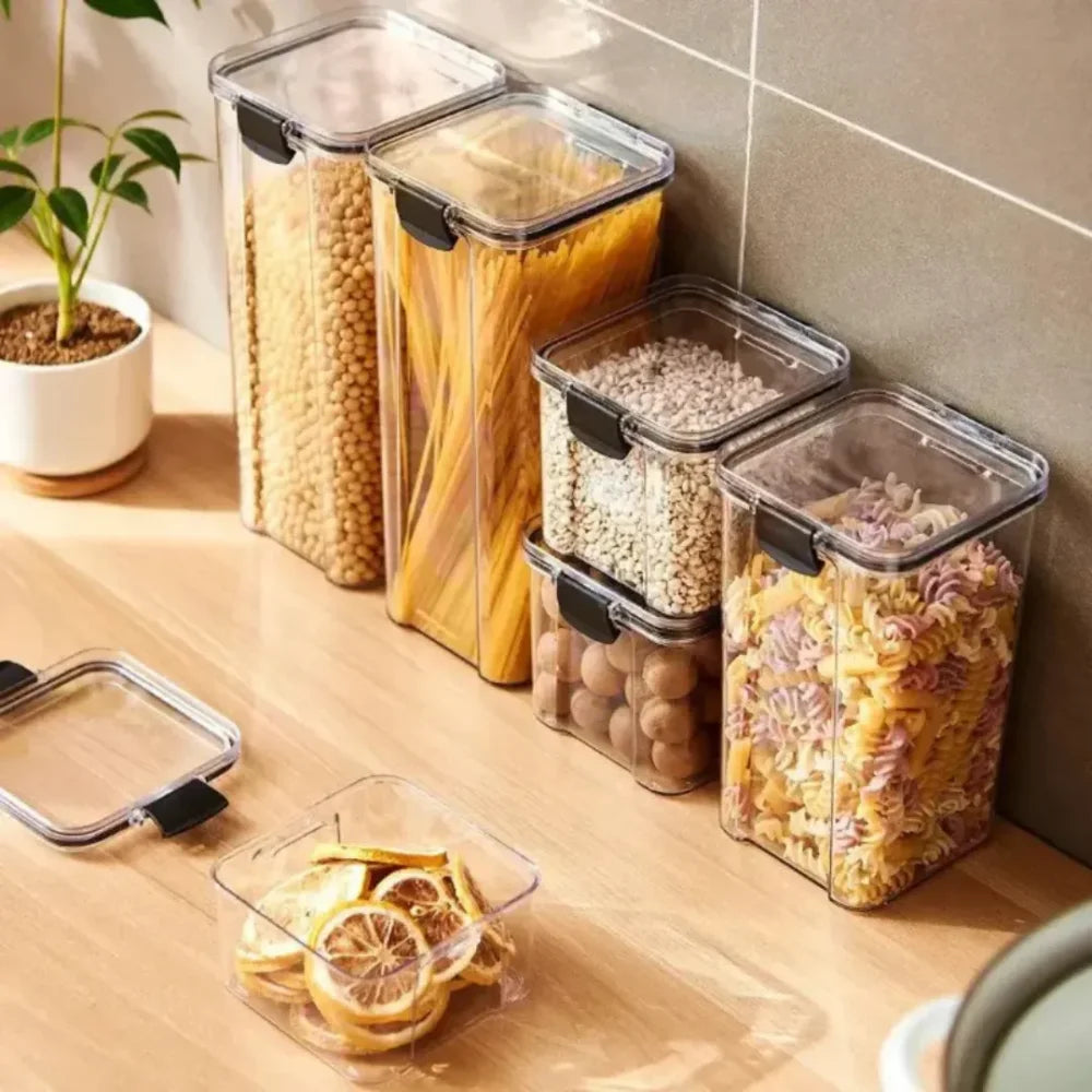Kit Com 3 Porta-Mantimentos Trava E Vedação - Tazzi Pote Hermético Para Mantimentos 3Pote 3.