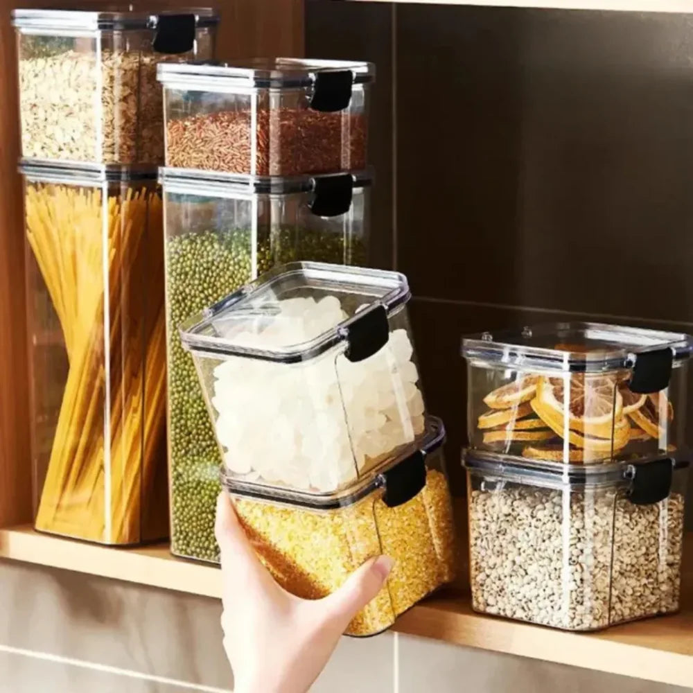 Kit Com 3 Porta-Mantimentos Trava E Vedação - Tazzi Pote Hermético Para Mantimentos 3Pote 3.